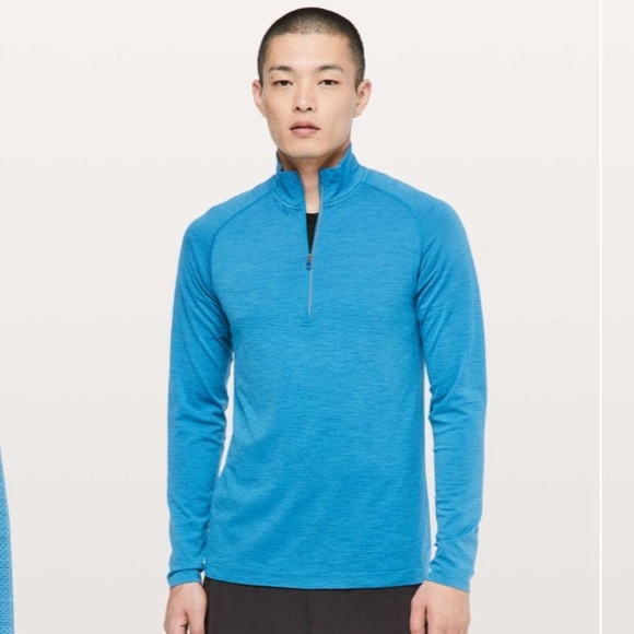 Lululemon Blue Metal Vent Tech 1/2 Zip Jacket - Picture 1 of 7